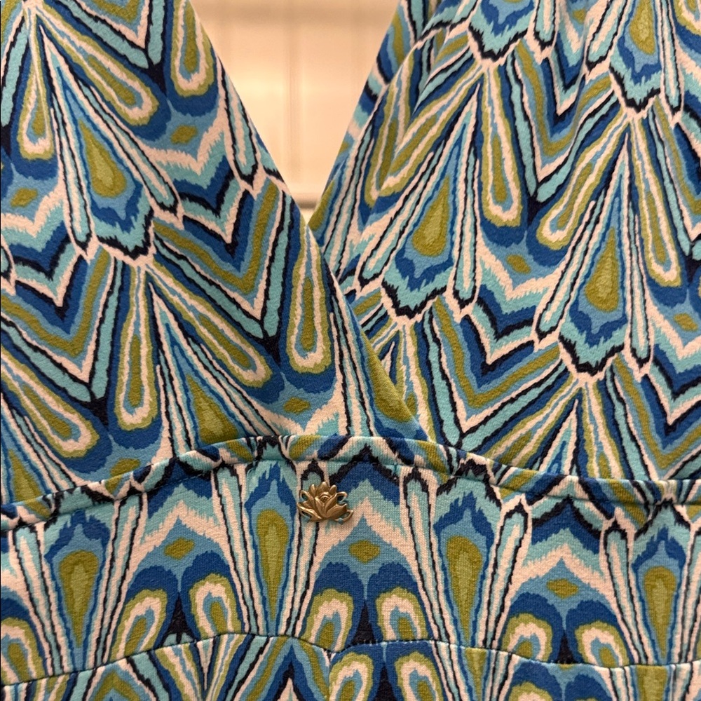 Blue Patterned Maxi Dress - Picture 2 of 3
